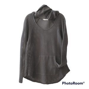 PURE KARMA Gray Yoga Pullover Hoodie - Open Weave - Medium